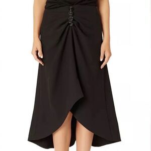 Adrienne Landau Black High-lo Skirt(Size 10)